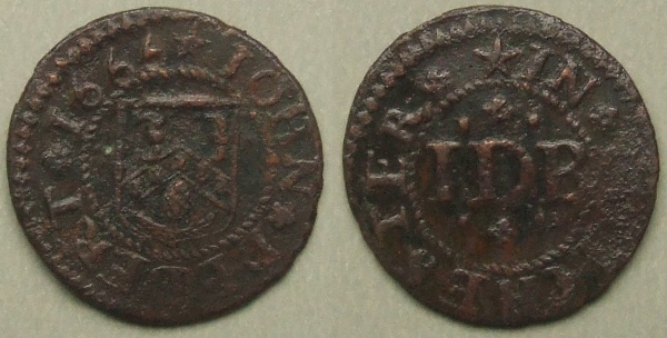 Colchester, John Debert 1666 farthing